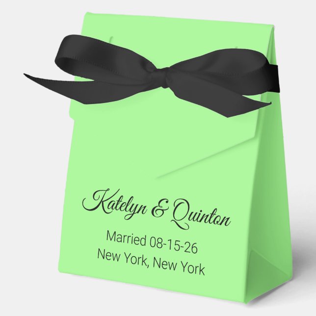 Stylish Spring Green Favor Boxes (Front)