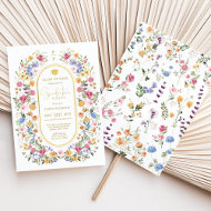 Stylish Spring Wildflower Meadow Garden Graduation Invitation