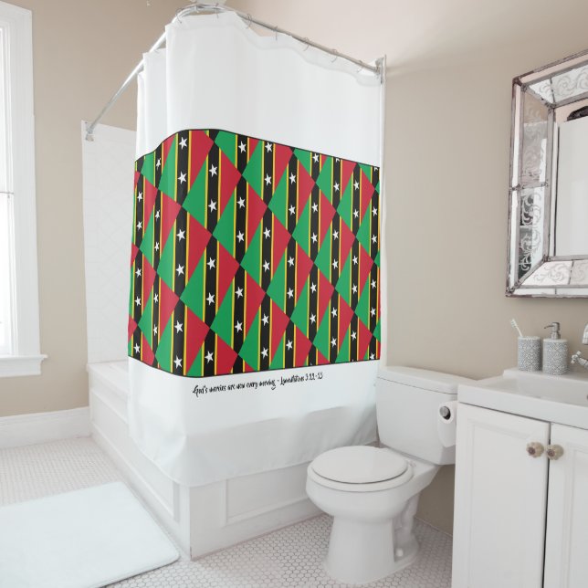 Stylish ST KITTS & NEVIS God's mercies Lam 3:23 Shower Curtain (In Situ)