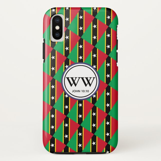 Stylish ST KITTS & NEVIS Monogram Abundant Life Case-Mate iPhone Case (Back)