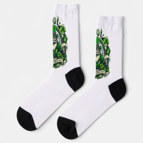 Stylish St Patricks Day Celebration Socks
