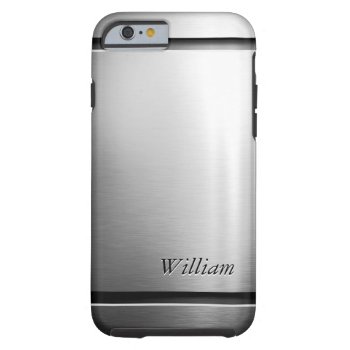 Stylish Stainless Steel Brush Metal Masculine Look Tough Iphone 6 Case by CityHunter at Zazzle