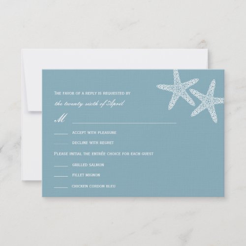 Stylish Starfish Wedding RSVP/Response Cards