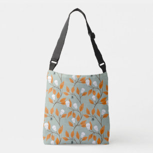 Stylish steampunk skulls & spiders trailing vines crossbody bag