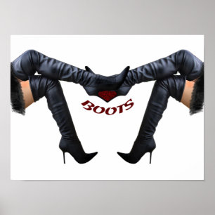 Stylish Stiletto Boot Art Poster