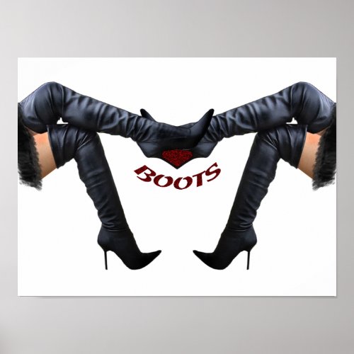 Stylish Stiletto Boot Art Poster