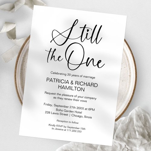 Stylish Still The One Wedding Vow Renewal Invitation