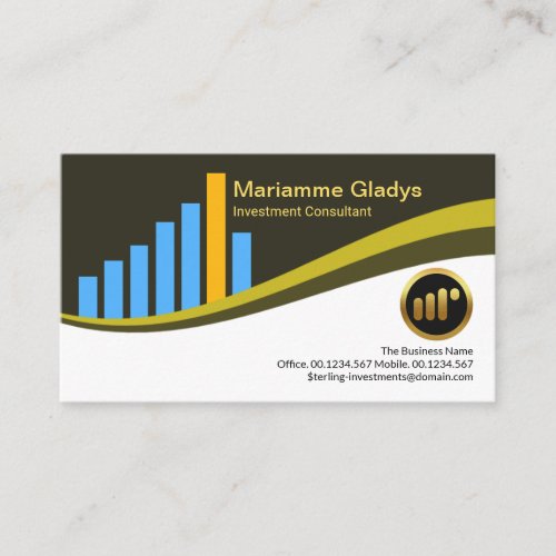 Stylish Stock Exchange City Block Graph Financial Business Card
