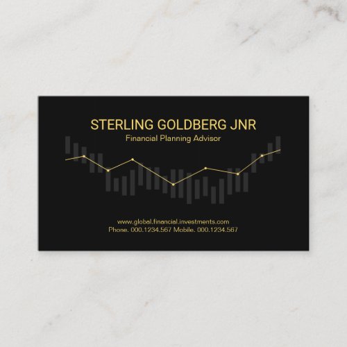 Stylish Stock Share Market Index Graph Financial Business Card
