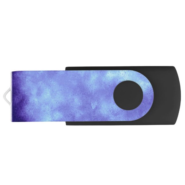 Stylish Storm cloud effect Blue  Flash Drive (Back)