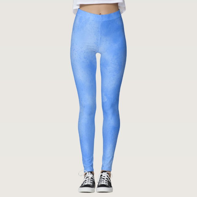 Stylish Storm cloud effect Blue Frosty  Leggings (Front)