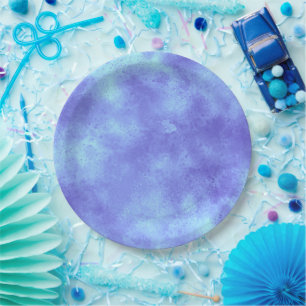 Stylish Storm cloud effect Blue Paper Plates