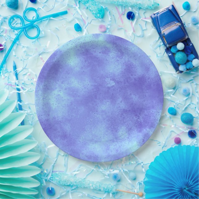 Stylish Storm cloud effect  Blue  Paper Plates (Party)