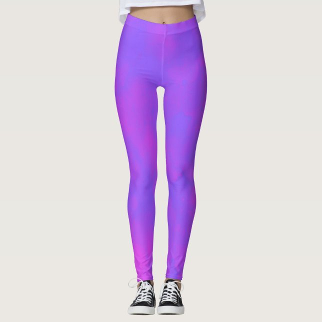 Stylish Storm cloud effect Blue Pink Leggings (Front)