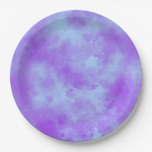 Stylish Storm cloud effect Blue purple Paper Plates
