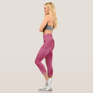 Stylish Storm cloud effect Burgundy Blush Capri Leggings