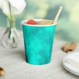 Stylish Storm cloud effect Emerald green Paper Cups