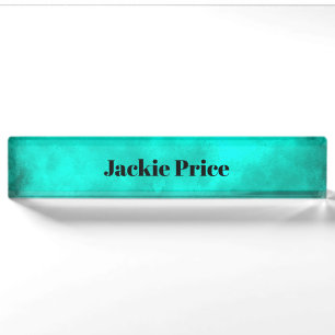 Stylish Storm cloud effect Emerald Storm Desk Name Plate