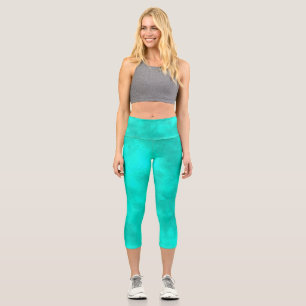 Stylish Storm cloud effect Green  Capri Leggings