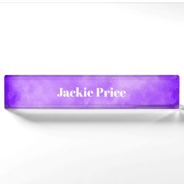 Stylish Storm cloud effect in Blue Desk Name Plate (Front)
