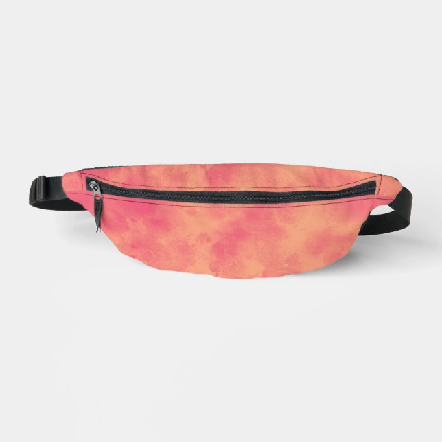 Stylish Storm cloud effect in  peach  Fanny Pack (Front)