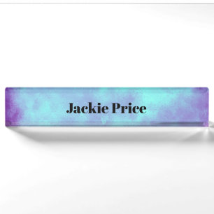 Stylish Storm cloud effect in Purple Desk Name Plate