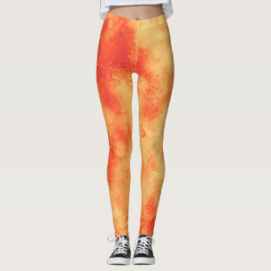 Stylish Storm cloud effect orange  Leggings