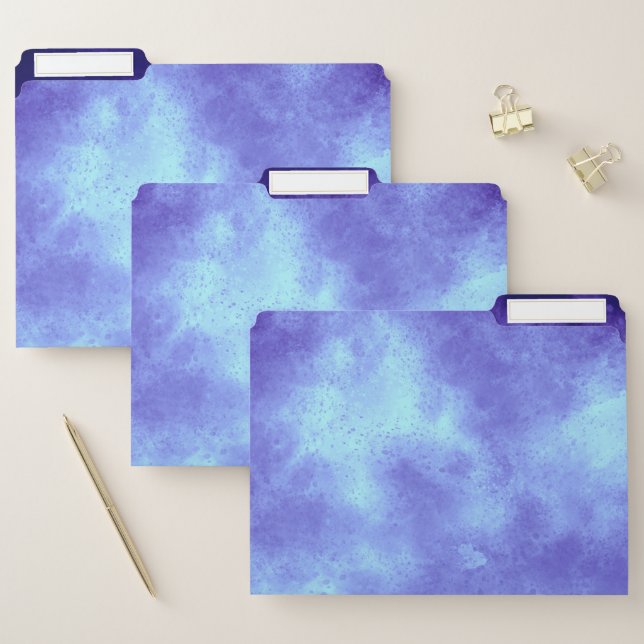 Stylish Storm cloud effect pattern Blue  File Folder (Set)
