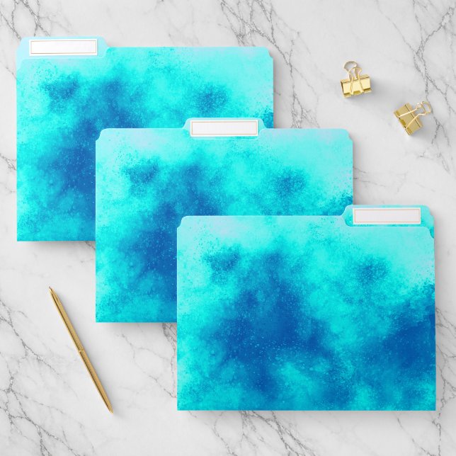 Stylish Storm cloud effect pattern Blue File Folder (Set)
