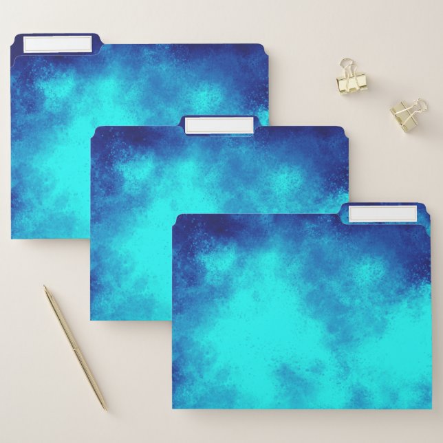 Stylish Storm cloud effect pattern Blue  File Folder (Set)