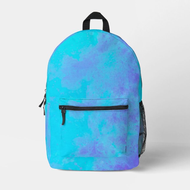 Stylish Storm cloud effect pattern Blue & Purple  Printed Backpack (Front)