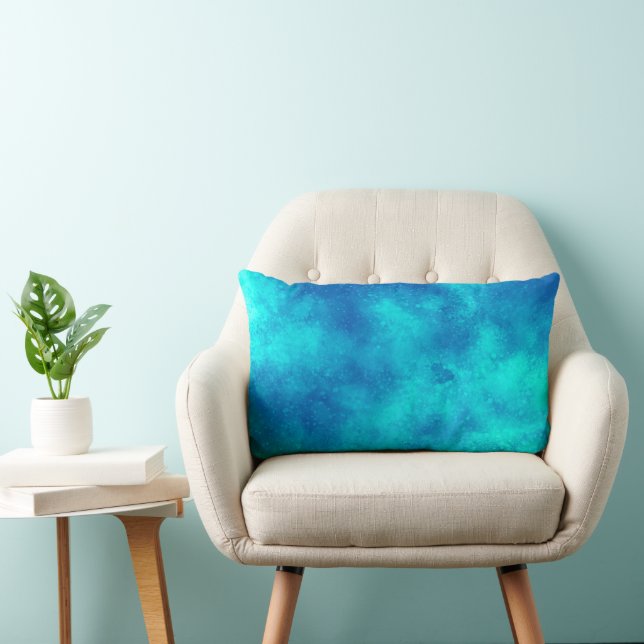 Stylish Storm cloud effect pattern blue turquoise  Lumbar Pillow (Chair)