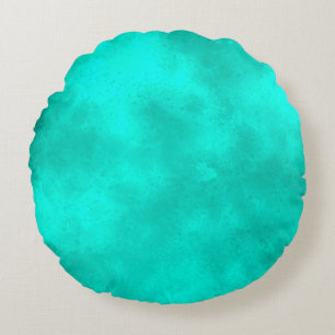 Stylish Storm cloud effect pattern Emerald Green Round Pillow