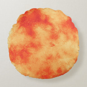 Stylish Storm cloud effect pattern Orange Round Pillow