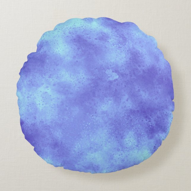 Stylish Storm cloud effect pattern pastel blue Round Pillow (Front)