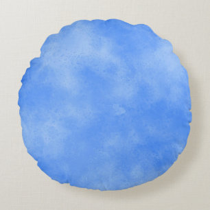Stylish Storm cloud effect pattern pastel blue Round Pillow
