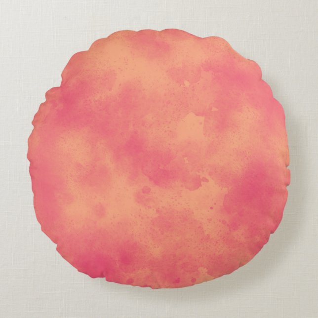 Stylish Storm cloud effect pattern peach orange  Round Pillow (Front)