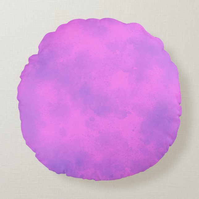 Stylish Storm cloud effect pattern pink purple Round Pillow (Front)