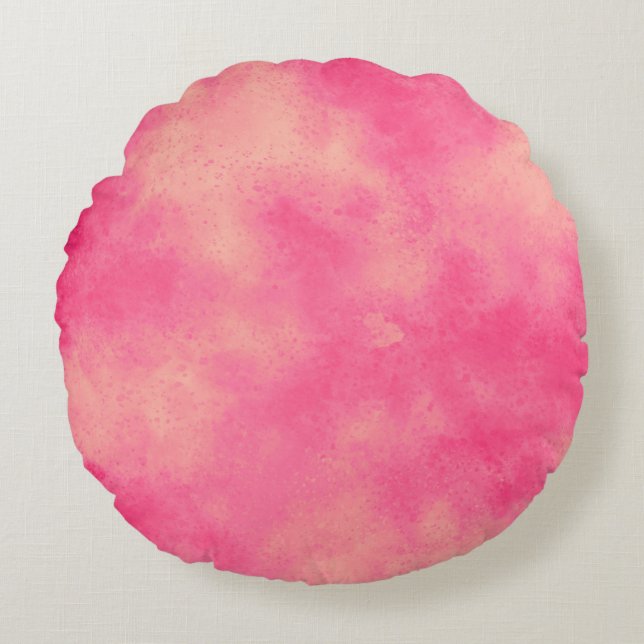 Stylish Storm cloud effect pattern pink yellow Round Pillow (Front)