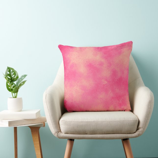 Stylish Storm cloud effect pattern pink yellow Throw Pillow (Chair)