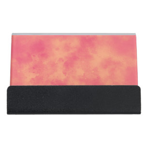 Stylish Storm cloud effect Peach  Desk Business Card Holder
