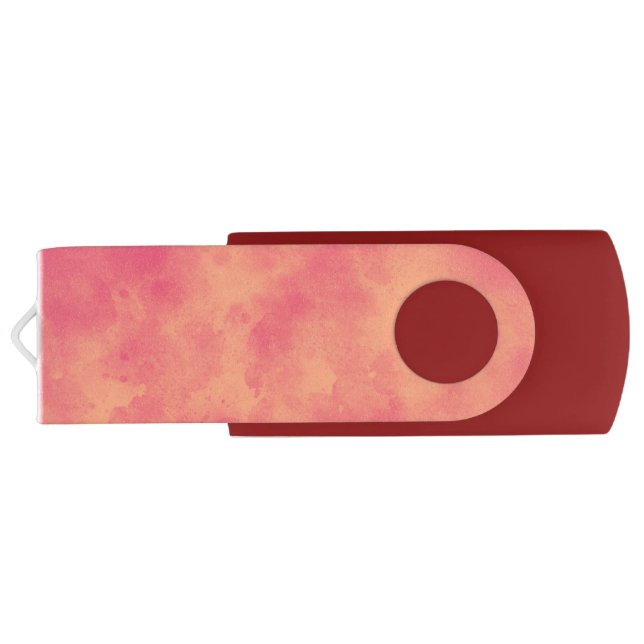 Stylish Storm cloud effect peach Flash Drive (Back)
