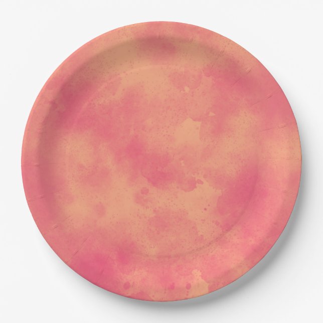 Stylish Storm cloud effect Peach  Paper Plates (Front)