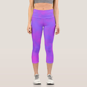 Stylish Storm cloud effect Pink Blue Capri Leggings