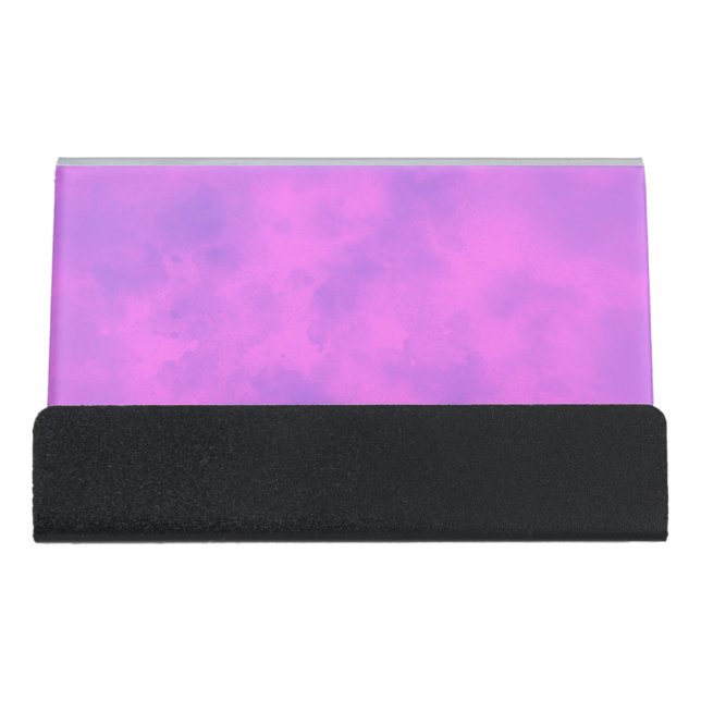 Stylish Storm cloud effect Pink Desk Business Card Holder (Front)