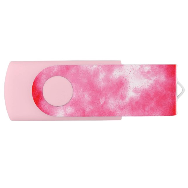 Stylish Storm cloud effect Pink Flash Drive (Front)