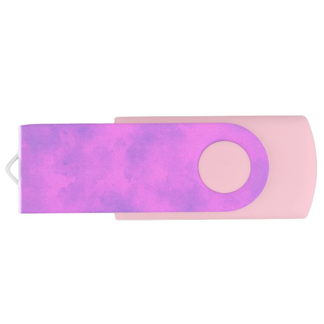 Stylish Storm cloud effect pink Flash Drive (Back)