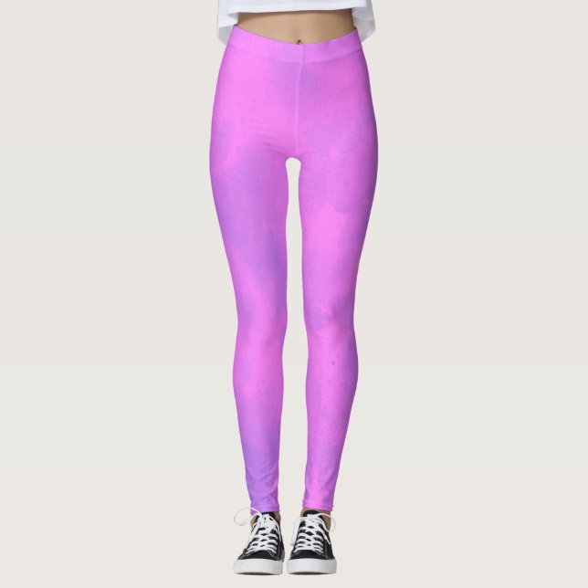 Stylish Storm cloud effect Pink Leggings (Front)