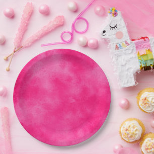 Stylish Storm cloud effect Pink Magenta Paper Plates