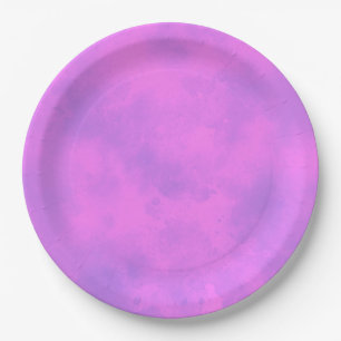 Stylish Storm cloud effect Pink Paper Plates